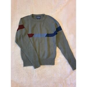 Vintage Mervyns Boys Collection Gray Striped Wool Sweater Size Large